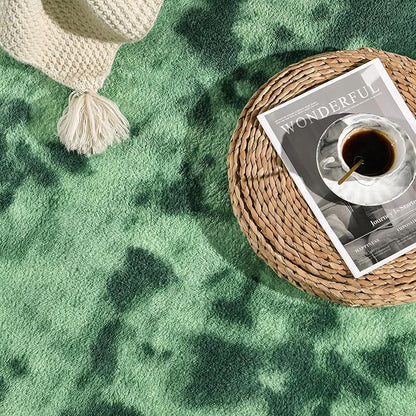 Gifeas Large Ultra Soft Modern Area Rugs for Living Room Bedroom, 7x10 Feet Tie-Dyed Green Thickened Memory Foam Indoor Carpets, Non-Slip Comfy Rug for Boys Girls Nursery Room Home Decor