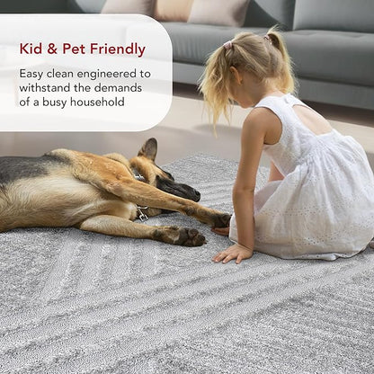 Nuloom Risette Light Grey, 12' x 15', Geometric, Soft and Textured, High Traffic, Stain Resistant, Easy Clean, Durable Area Rug for Bedroom, Living Room, Dining Space, Den, Foyer, Entryway