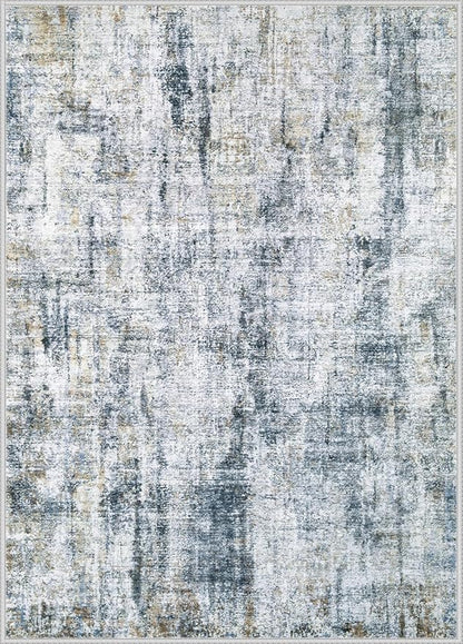 5x7 Area Rug for Living Room: Washable Abstract Soft Rugs Non Slip Modern Stain Resistant Low Pile Carpet for Dining Room Bedroom Nursery Office (Multi Blue, 5'x7')