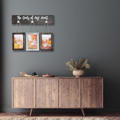 4X6 Picture Frames Collage for Wall Farmhouse Rustic Vintage Photo Frame with HD plexiglass Hanging Collage Picture Frame Wall Decor for Living Room, Set of 3