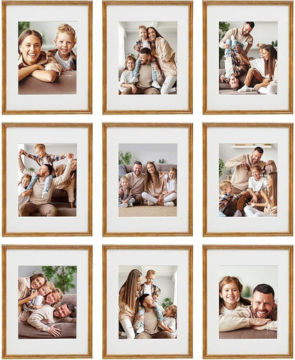 Sheffield Home 9 Piece Gallery Wall Frame Set, 11x14 Inch, Antique Bronze