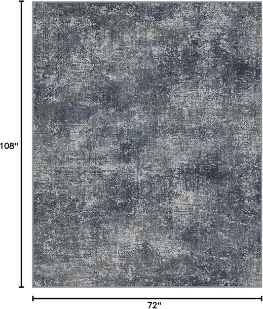 Bavni 6x9 Area Rugs Machine Washable Rug for Living Room, Modern Printed Rug Indoor Soft Area Rug for Bedroom Dining Room, Ultra-Thin Low Pile Carpet with Non Slip Rubber Backing, Dark Gray