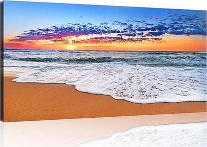 TutuBeer 1 Panel Beach Decor for Home Beach Art Colorful Ocean Kitchen Decor Sunrise Sea Wall Decor for Home Sea Wall Art Ocean Room Decor Wall Decor 20" x 40" x 1 Piece