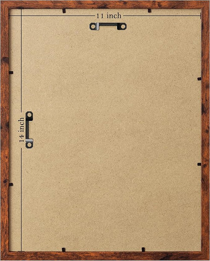 eletecpro 11x14 Picture Frames Set of 10, Picture Frame Collage Wall Decor Display 8x10 Photo With Mat or 11x14 without Mat, Home Decor Gallery Wall Frame for Wall Mounting, Brown