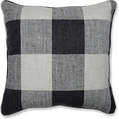 Pillow Perfect Indoor Check Please Thunder Throw Pillow, 18" x 18", Black