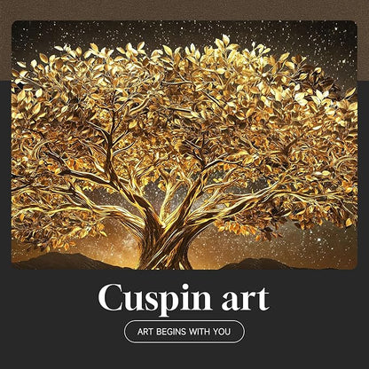 Large Framed Black and Gold Tree of Life Wall Art, Modern Luxury Tree Painting Print Artwork for Walls, Contemporary Dark Elegant Glam Picture for Living Room Bedroom Office Wall Decor, 60x30 Inch