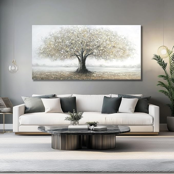 Yuaxker Tree of Life Wall Art Black and Gold Wall Decor Room Decor Aesthetic Landscape Artwork for Living Room Bedroom Dining Room Office Home Decor 20x40inch