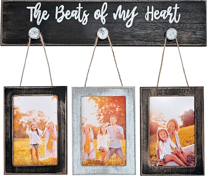 4X6 Picture Frames Collage for Wall Farmhouse Rustic Vintage Photo Frame with HD plexiglass Hanging Collage Picture Frame Wall Decor for Living Room, Set of 3