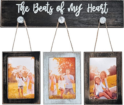 4X6 Picture Frames Collage for Wall Farmhouse Rustic Vintage Photo Frame with HD plexiglass Hanging Collage Picture Frame Wall Decor for Living Room, Set of 3