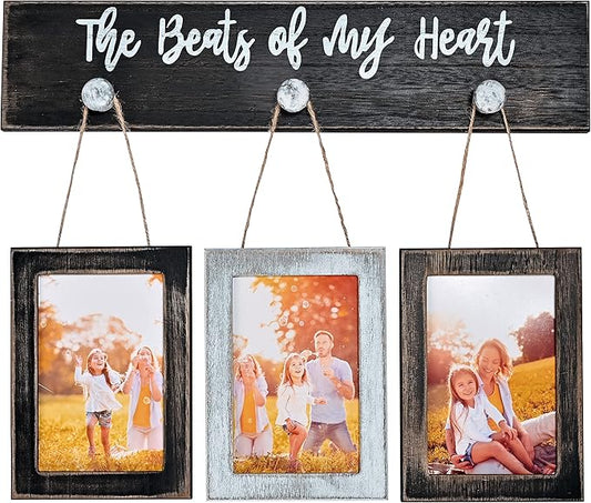 4X6 Picture Frames Collage for Wall Farmhouse Rustic Vintage Photo Frame with HD plexiglass Hanging Collage Picture Frame Wall Decor for Living Room, Set of 3