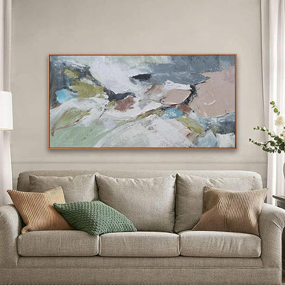 Abstract Wall Art Framed Ready To Hang Home Decor Artwork Wall Art Colorful Wall Decor Prints Canvas Painting For Living Room Bedroom Office Apartment Decoration 24"X48"