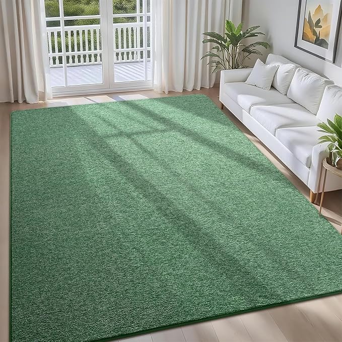 6x9 Area Rugs for Bedroom Living Room, Green White Soft Low-Pile Modern Indoor Thickened Memory Foam Non-Slip Washable Carpets for Kids Dorm Home Decor Rug
