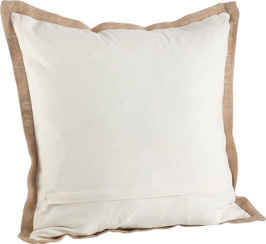 SARO LIFESTYLE Neptunian Coastal Throw Pillow – 20” x 20”, Woven Cotton Cover with Jute Trim, Zipper Closure, Down & Feather Insert – Octopus, Navy Blue