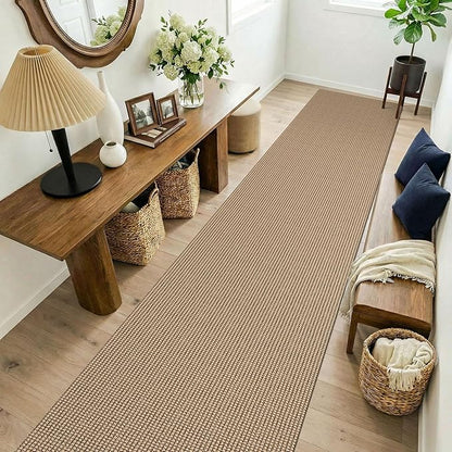 KOZYFLY Boho 2.5'x14' Runners Rugs for Hallway, Long Washable Runner Rug, Woven Non Slip Kitchen Runner, Farmhouse Entryway Rug, Floor Carpet for Entry, Aisle, Hall, Orange Beige/Tan/Brown
