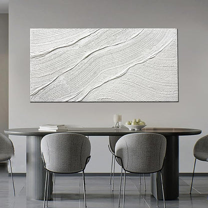 Tarfupth Large Abstract Canvas Wall Art for Living Room White Minimalist Textured Painting Hand-Painted Modern Neutral Artwork for Bedroom Office Decor 29"x58"