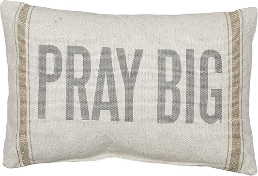 Primitives by Kathy 21659 Light Striped Pillow, 15 x 10-Inches, Pray Big