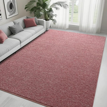 7x10 Area Rugs for Bedroom Living Room, Dark Red Soft Low-Pile Modern Indoor Thickened Memory Foam Non-Slip Washable Carpets for Kids Dorm Home Decor Rug