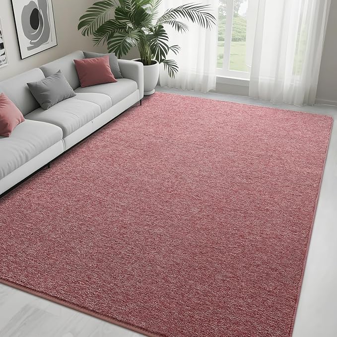 6x9 Area Rugs for Bedroom Living Room, Dark Red Soft Low-Pile Modern Indoor Thickened Memory Foam Non-Slip Washable Carpets for Kids Dorm Home Decor Rug