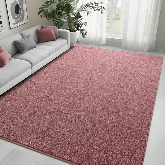 6x9 Area Rugs for Bedroom Living Room, Dark Red Soft Low-Pile Modern Indoor Thickened Memory Foam Non-Slip Washable Carpets for Kids Dorm Home Decor Rug