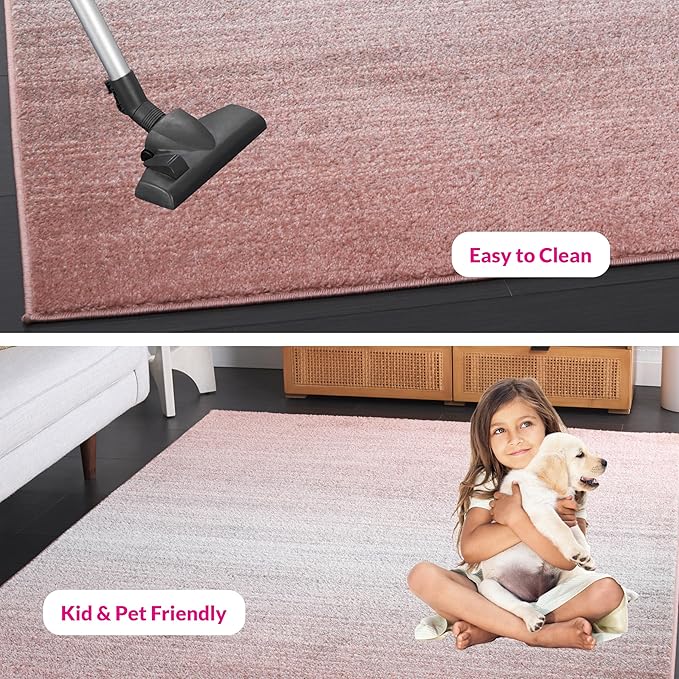 SAFAVIEH Area Rug 8x10 - Adirondack Collection - Large - Blush & Grey, Modern Design, Non-Shedding & Easy Cleaning, Ideal for Living Room, Bedroom, Office, Dining Space (ADR183U)