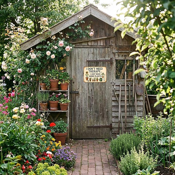 Funnysign Garden Gifts Sometimes I Just Need More Plants Vintage Gardening Tin Sign for Home Garden Patio Greenhouse Yard Decor 8 X 12 Inch (3824)