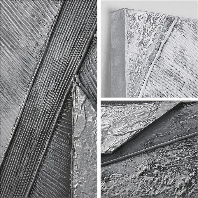 Empire Art Direct Abstract Wall Art Textured Hand Painted Canvas by Martin Edwards, Triptych, 60" x 20" each, Diamonds