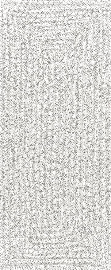 nuLOOM Wynn Braided Indoor/Outdoor Runner Rug, 2' 6" x 10', Ivory