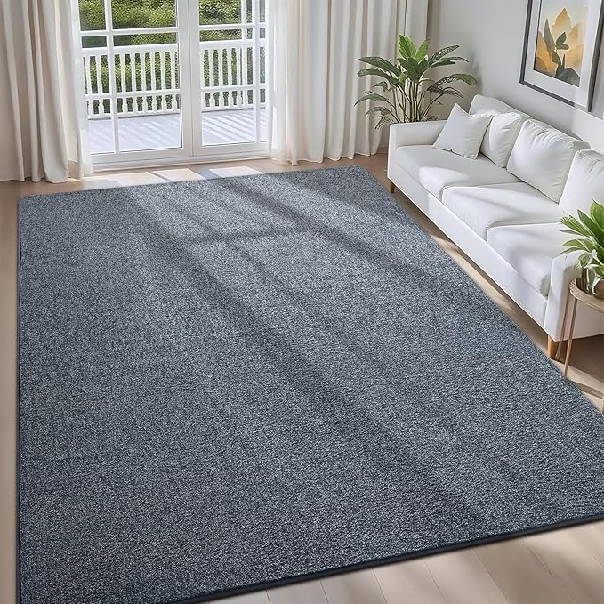 7x10 Area Rugs for Bedroom Living Room, Blue Soft Low-Pile Modern Indoor Thickened Memory Foam Non-Slip Washable Carpets for Kids Dorm Home Decor Rug