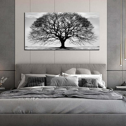 Prepeyssee Tree of Life Wall Art Large Artwork Black and White Wall Art Modern Landscape Nature Canvas Prints Decor for Living Room Bedroom Office Ready to Hang 29"x59"