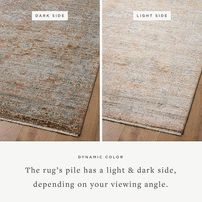 Loloi Jean Stoffer Katherine Collection KES-02 Terracotta/Smoke 2'-7'' x 16'-0'', .25" Pile Height, Runner Rug