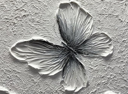 Boiee Art,24x36Inch Handmade Oil Painting Butterfly Wall Art Hand Painted Black and White Canvas Paintings Modern Abstract Home Wall Decorative Art