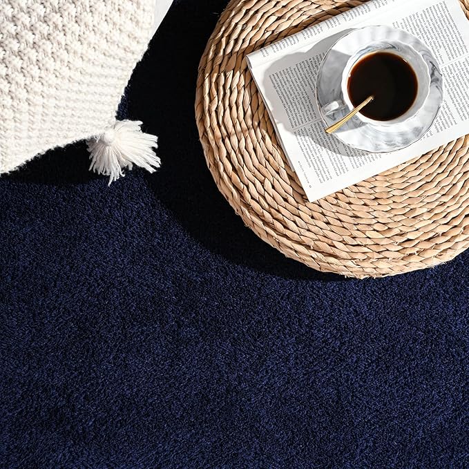 Gifeas Large Ultra Soft Modern Area Rugs for Living Room Bedroom, 5x8 Feet Navy Blue Thickened Memory Foam Indoor Solid Minimalist Carpets, Non-Slip Comfy Rug for Boys Girls Nursery Room Home Decor