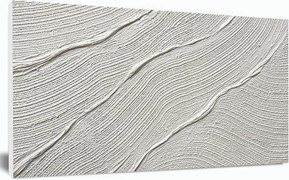 Tarfupth Large Abstract Canvas Wall Art for Living Room White Minimalist Textured Painting Hand Painted Modern Neutral Artwork for Bedroom Office Decor 20"x40"