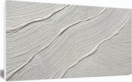 Tarfupth Large Abstract Canvas Wall Art for Living Room White Minimalist Textured Painting Hand Painted Modern Neutral Artwork for Bedroom Office Decor 20"x40"