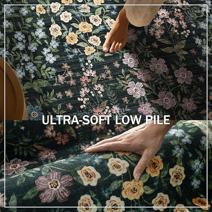 Machine Washable Throw Rugs for Entryway: Door Mat Indoor Entrance 2x3 Rug Small Area Rug Non-Slip Low Pile Kitchen Rug for Front Door Indoor Entrance Kitchen Bedroom Kids Room