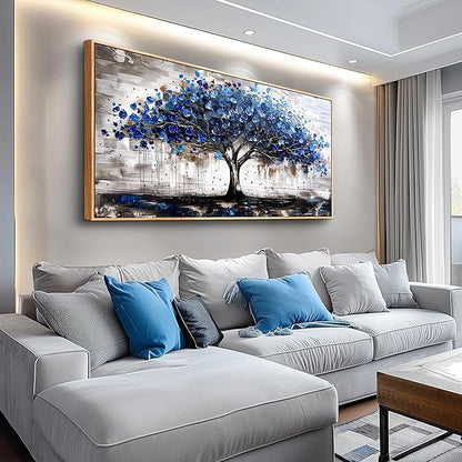 hyidecorart Abstract Wall Decoration For Living Room Canvas Wall Art For Office Bedroom Decor Tree Panoramic Landscape Wall Paintings Wood Framed Prints Textured Pictures Artwork Modern Hotel Decor