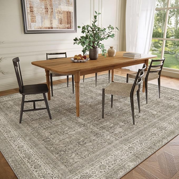 palohom 10x12 Area Rugs for Living Room: Bedroom Rug Washable Stain Resistant Non Slip Low Pile Soft Boho Large Area Rug for Kitchen Dining Room Under Table Nursery Farmhouse Home Office Indoor