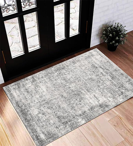 CHAMPLANT Area Rug 2x3 Washable Rug Door Mat Vintage Distressed Doormat Indoor Entrance Traditional Thin Rug Floral Print Non Slip Carpet for Kitchen Bathroom Bedroom Living Room