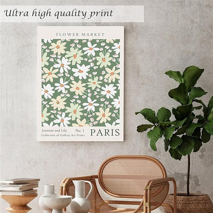 Induslyfe Large Framed Green Wall Art Canvas Decor Set of 3, Matisse Wall Art Framed Prints Posters Mid Century Modern Art, Aesthetic Floral Botanical Wall Art for Bedroom, Living Room, Bathroom 18x24