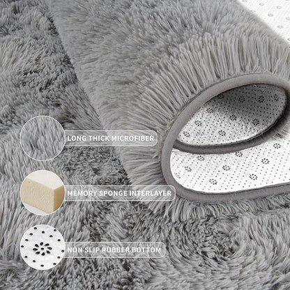 Tepook Area Rugs 9x12 for Living Room, Super Soft Fluffy Rugs for Bedroom, Modern Shaggy Rug Fuzzy Carpets for Kids, Plush Indoor Nursery Home Decor Rug with Non-Slip Bottom, Grey