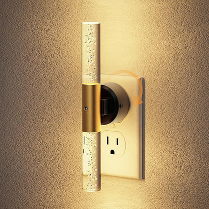 JandCase Night Light Rotating, Night Lights Plug into Wall, 3000K Acrylic Bubble Soft Light with Auto Light Sensor, 0-100LM Adjustable Brightness for Bedroom Bathroom Hallway