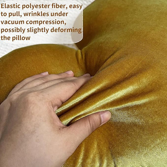 16 Inch Gold Heart Pillow Decorative Throw Pillows, Heart Shaped Soft Fluffy Cute Pillows Cushions for Valentines Wedding Couch Chair Bed Bedroom Room Home Decor Aesthetic (1, Gold, Medium-16"x13")