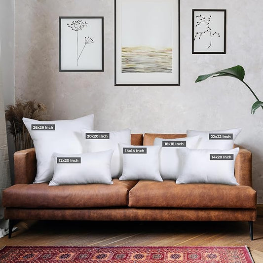 Utopia Bedding Throw Pillows (Set of 4, White) – 12 x 20 Inches Down Alternative Pillows for Bed, Sofa, and Couch - Fluffy Decorative Stuffer Pillow for Indoors & Outdoors