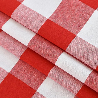 3 Pc Cotton Classic Country Farmhouse Kitchen Window Curtain Grommet Top -Red & White Buffalo Check Tier & Valance Set, 54" x 18" / 32" x 30"