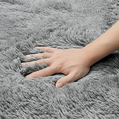 8x10 Area Rug for Living Room:Ultra Soft Fluffy Shag Light Grey Rugs,Large Fuzzy Plush Indoor Non Slip Carpet Washable Rug for Bedroom Kids Nursery Office Dorm Modern Decor(Light Grey 8'x10')