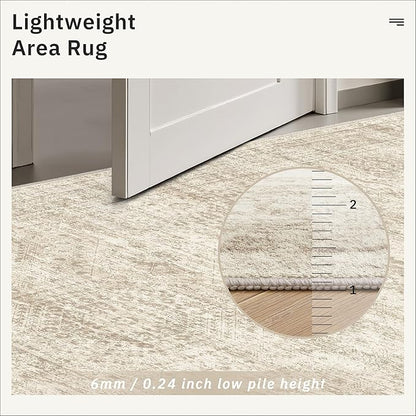 Soalmost Runner Rug 3x8 Washable Non-Slip Hallway Runner Rugs for Kitchen Bathroom Laundry Room Beige Vintage Floor Carpet Runners for Hallways Entryway