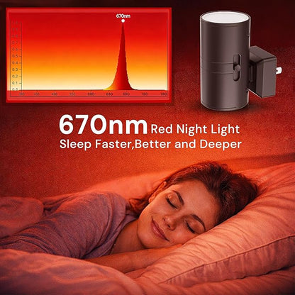 L LOHAS LED Red Night Light, Circadian Night Lights Plug into Wall, LED Nightlights with Light Sensor, Sleep Aid Red, Dimmable Night Light for Nursery Kids Adults, Home Decor, Hallway, Bedroom, 2Pack