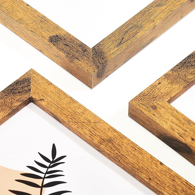 TWING 8x10 Picture Frames Set of 6, Rustic Photo Frames Collage for Wall Decor Mounting or Table Display,Home Decorative Wall Gallery Picture Photo Frame Wood Brown,Walnut