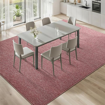 6x9 Area Rugs for Bedroom Living Room, Dark Red Soft Low-Pile Modern Indoor Thickened Memory Foam Non-Slip Washable Carpets for Kids Dorm Home Decor Rug