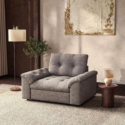 Oversized Modular Sectional Sofa with Storage, Modern Deep Seat Cloud Couch for Living Room, L-Shaped Large Sectional Couch, Single Chair, Gray